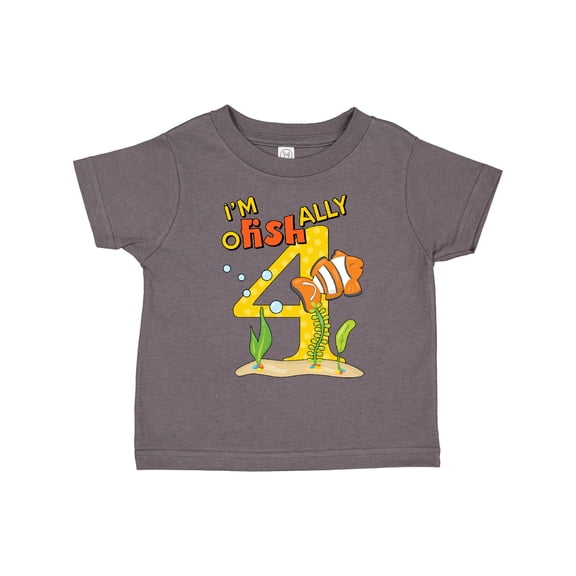 Inktastic I'm O-fish-ally Four Cute Clownfish Fourth Birthday Boys or Girls Toddler T-Shirt