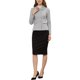 thumbnail image 2 of Blazer Peplum con Botones y Cuello Peter Pan para Mujeres INSPIRE CHIC XL Gris Blanco, 2 of 7