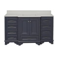 thumbnail image 5 of KBC Nantucket 60" Wood Single Bathroom Vanity w/ Quartz Stone in Marine Gray, 5 of 8