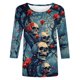 thumbnail image 4 of Ailaofu 3/4 Length Sleeve Women Tops Crew Neck Blouses Dressy Casual Summer T Shirts Loose Fit Business Work Clothes, 4 of 4