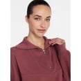 thumbnail image 5 of Athletic Works Women's and Women's Plus Quarter-Zip Sweatshirt, Midweight, Size XS-4X, 5 of 6