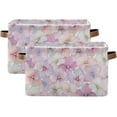 thumbnail image 2 of GZHJMY Collapsible Storage Basket Petal Rectangular Storage Bins Baskets Toys Storage Bins with Handles for Bedroom Home Office 2PCS, 2 of 7