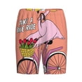thumbnail image 6 of Daiia Flamingo Riding a Bicycle Mens Woven Stretch Pajama Short,Short Pajama Pants-X-Large, 6 of 7
