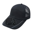 thumbnail image 3 of USB Solar-Powered Fan Hat, Solar Charging Sun Hat, LED Display Cooling Hat, Mesh Baseball Cap with Fan, Outdoor Sun Protection Hat for Men and Women （Navy）, 3 of 7