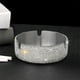 thumbnail image 1 of Cenicero de cristal de acero inoxidable | Cenicero redondo de escritorio de 3 ranuras con pedrería | Diseño ornamental moderno | 8.5x8.5x3cm | Uso de mesa a prueba de viento para la oficina en casa, 1 of 6