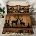 thumbnail image 2 of Homewish Safari Deer Moose Full Size Sheets,Country Farmhouse Lodge Bed Sheets,Woodland Animal Sheet Sets For Boys Teens,Ultra Soft Home Decor,4 Pieces, 2 of 7