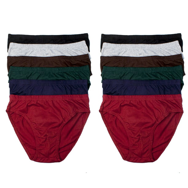 AllTopBargains - 12 PCS Mens Underwear 100% Cotton Bikinis Briefs Size ...