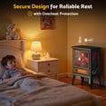 thumbnail image 2 of Flamemore Fireplace Heater with 3D Flame Effect, Indoor Free-Standing 19" Electric Fireplace Infrared Stove, 750W/1500W, 2 of 8
