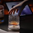 thumbnail image 7 of 360° Rotating Whiskey Glass with LED Light Base, 8.8oz Crystal Wine Tumbler for Cocktails, Unique Pattern Design, Birthday Gifts for Men & Women, 7 of 7