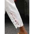 thumbnail image 3 of Pantalones Acelit de lino para mujer, cintura elástica, con cordón, color blanco, 3 of 7