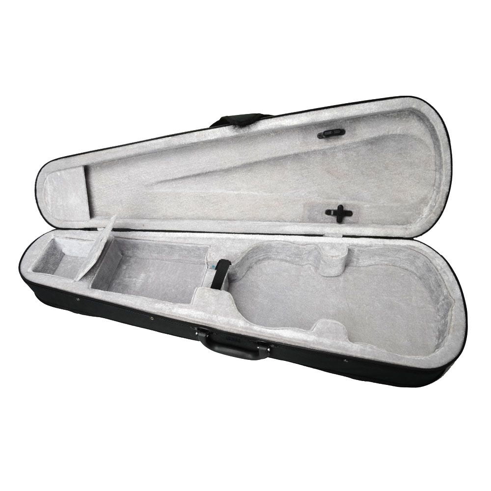 IVV Portable Triangle Shape Instrument Case for for 4/4 Violin, Storage Case Bag with Soft Cloth Fluff Lining, Black + Silver Gray