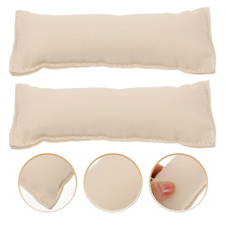 FELTECHELECTR 2Pcs Ergonomic Keyboard Pad for Office Table Creamy White Cotton 5.1x1.9in