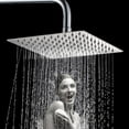 thumbnail image 5 of Vanity Art 8 Inch Square Rain Showerhead High Pressure Stainless Steel Rainfall Shower Head with Waterfall Full Body Coverage, Brushed Nickel Finished, 5 of 9