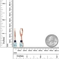 thumbnail image 2 of Gem Stone King 18K Rose Gold Plated Silver Sky Blue Topaz and Blue Sapphire Dangle Earrings for Women with Lab Grown Diamond (4.73 Cttw, Oval 9X7MM), 2 of 3
