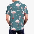 thumbnail image 3 of Balery Flamingo Printed Men’s Short Sleeve Polo Shirt, Midweight Men's Shirt,Golf Polo shirts -3X-Large, 3 of 8