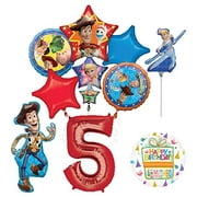 Mayflower Products Toy Story Party Supplies Woody and Friends 5th Birthday Balloon Bouquet Decorations