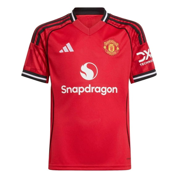 adidas 2025-26 Manchester United Youth Stadium Home Soccer Jersey