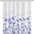 thumbnail image 4 of Purple Flower Shower Curtain for Bathroom Spring Floral Nature Wild Botanical Shower Curtain Waterproof Polyester Fabric Modern Art Aesthetics Home Decor Bath Curtain with Hooks, 72x72 Inch, 4 of 6
