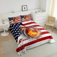thumbnail image 3 of Erosebridal Football Comforter Set American Flag Comforter Rugby Sports Bedding Set Twin Size Bedroom Decor Fire Football Duvet Set Quilt Set 2Pcs, 3 of 6