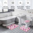 thumbnail image 6 of Gradient Red Leaf Bathroom Rugs Set Vintage Spring Watercolor Red Pink Leaves Plant Non Slip Absorbent Soft Bath Mats 3 Piece Set with Bathroom Rug, U-Shaped Floor Mat, Toilet Seat Cover Small Size, 6 of 9
