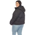 thumbnail image 3 of White Mark Women's Zip Hooded Puffer Jacket with Pockets, 3 of 7