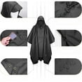 thumbnail image 3 of Waterproof Rain Poncho Women Men, Lightweight Breathable Rain Cape 3-in-1 Multifunctional Raincoat Rain Cover Rain Poncho for Hiking and Camping-Navy Blue, 3 of 5
