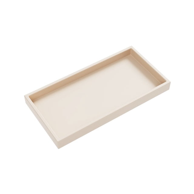 Silicone Bathroom Vanity Tray Soap Dispenser Tray Countertop Storage for Shampoo White 20X10cm