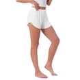 thumbnail image 4 of INSPIRE CHIC Womens Shorts Scalloped Hem Elastic Waist Adjustable Drawstring Ruffle Soft Cozy Sleepwear S White, 4 of 6