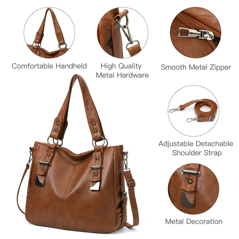 Kalunma Genuine Leather Hobo Shoulder Bag, Convertible Straps photo 6