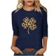 thumbnail image 3 of TaTaai Womens St. Patrick's Day Printed Loose Tops 3/4 Sleeve Round Neck Casual Fashion Blouses Soft Stretchy Breathable Spring Winter Daily Wear Gift, 3 of 4