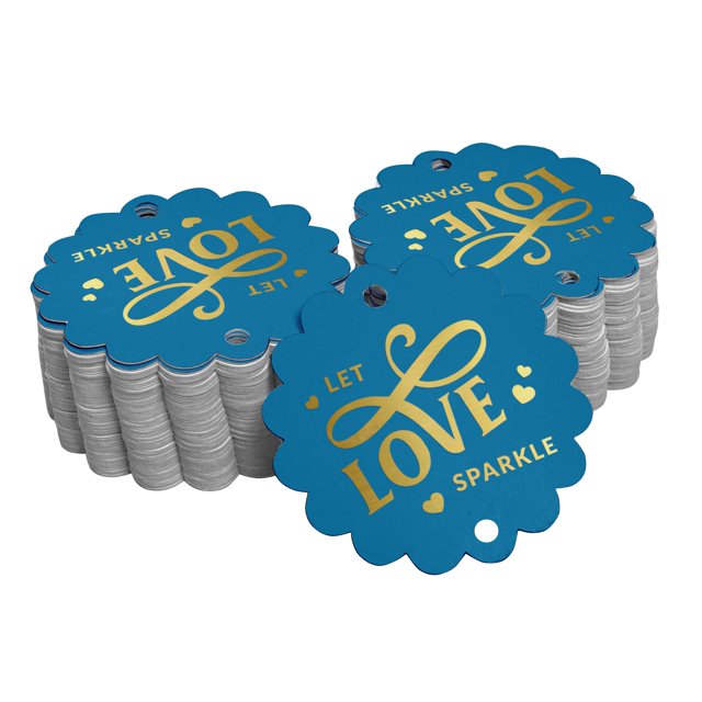 Inkdotpot Gold Foil Paper Hang Tags Let Love Sparkle Wedding Favor Tags 100 Pieces