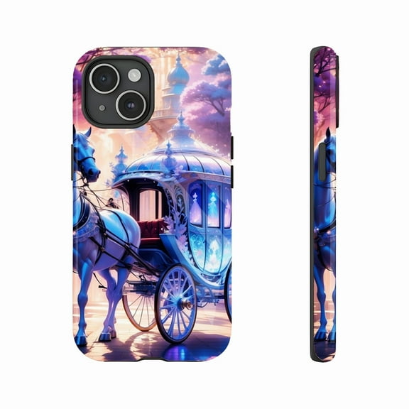 Magical Cinderella Carriage Phone Case for Women Elegant Design Protective Cover Compatible with iPhone 11/12/13/14/15/16 (Pro Max/Plus)