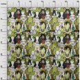 thumbnail image 3 of oneOone Georgette Viscose Light Green Fabric Horse Craft Projects Decor Fabric Printed By The Yard 42 Inch Wide, 3 of 6