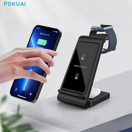 PDKUAI 3 in 1 Fast Wireless Charger 20W Charging Station for iPhone 15 14 13 12 Series 11 XS XR 8 Apple Watch AirPods Pro Samsung galaxy