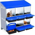 thumbnail image 2 of Luku Zinc Alloy Egg Laying Box, Wall-Mounted Metal Chicken Nesting Box with Compartments, Blue, 2 of 7