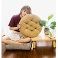 thumbnail image 4 of Khaki 45x45cm Round Chair Cushion Thick Plush Chair Mats Tatami Stool Pad Sofa Seat Mat for Office Computer Chair Cushions, 4 of 4