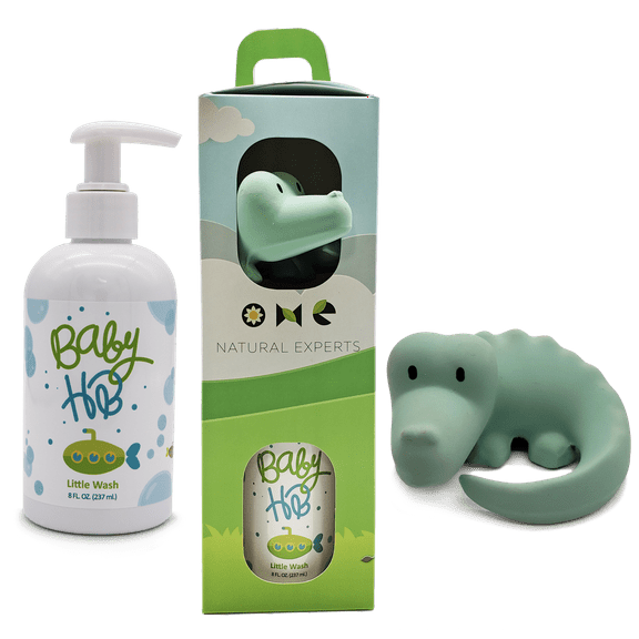 One Natural Experts Baby HB Gift Set, newborn wash and Tikiri Safari croc