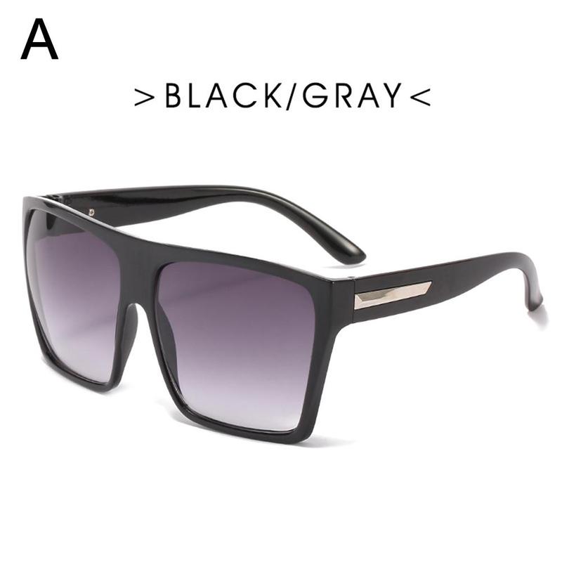 Oversized Square Flat Top Sunglasses Large Black Square Women Ladies NICE 2023 M8E7