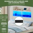 thumbnail image 2 of Uforic Full Bed Frame with Trundle & Bookshelf, Wood Trundle Bed Frame with Storage Headboard & Charging Station, White, 2 of 7