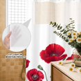 thumbnail image 3 of No Hook Shower Curtain, Red Poppy Shower Curtains for Bathroom with See Through Top Window, Spring Summer Farmhouse Flowers Watercolor Waterproof & Washable Bath Curtain 66"x72", 3 of 9