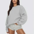 thumbnail image 5 of Oversized Crew Neck Sweatshirt Women - Soft Fleece Pullover - Solid Color Winter Travel Long Sleeve Womens Sweatshirt No Hood, 5 of 5