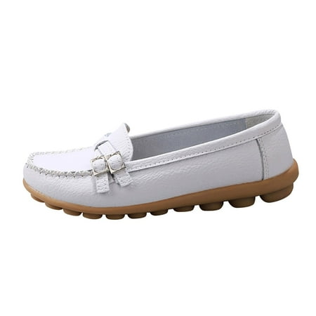 

nsendm Flip Flop Women Ladies Shoes Casual Buckle Flat Heel Sole Single Shoes Loafers Shoes Shoes Shoes Womens Casual Shoes White 8