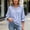 Light Blue, variant on Women Vertical Stripe Lapel 3/4 Tie Cuff Shirt, Ladies Split Back High Low Loose Blouse, Soft Breathable Spring Summer Office Daily Casual Top (Black,M)
