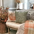 Boho Orange and Sage Green Pumpkin Hello Fall Throw Pillow Covers 18x18