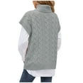thumbnail image 4 of Sweater Vest for Women, Turtleneck Sweater Women, Sleeveless High Collar Cable Knit Pullover Vest Sweaters Top, 4 of 6