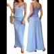 thumbnail image 3 of Conjunto de 2 Piezas para Mujer, Estilo Casual, con Falda Larga y Tirantes para Salir A la Playa. Azul S, 3 of 7