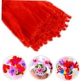 thumbnail image 3 of 200pcs Wave Stick Childrens Toys Cleaning Toys Crafts for Kids Pipe Cleaner Shilly Stick Tinsel Pipe Cleaners Fluffy Pipe Cleaners Handmade Supplies Chenille Stems Red Manual, 3 of 5