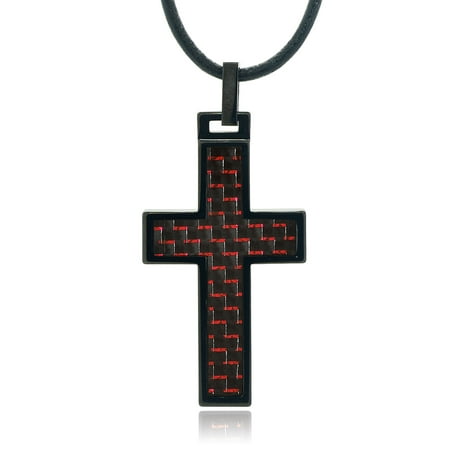 Daxx Men's Tungsten Cross Pendant Fashion Necklace, 20