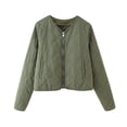 thumbnail image 1 of Soki Veste Bomber à Manches Longues Raglan Matelassée à Fermeture Éclair pour Femmes, 1 of 8
