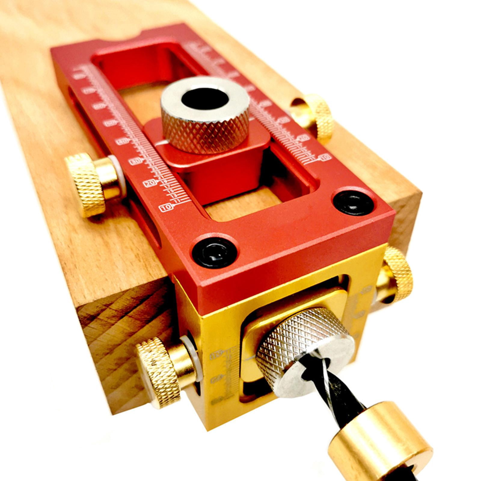 Nishiyuenyi Screw Jig 2-in-1 Dowel Drill Guide Kit Adjustable Woodworking Drilling Puncher 4 Drill Bushings